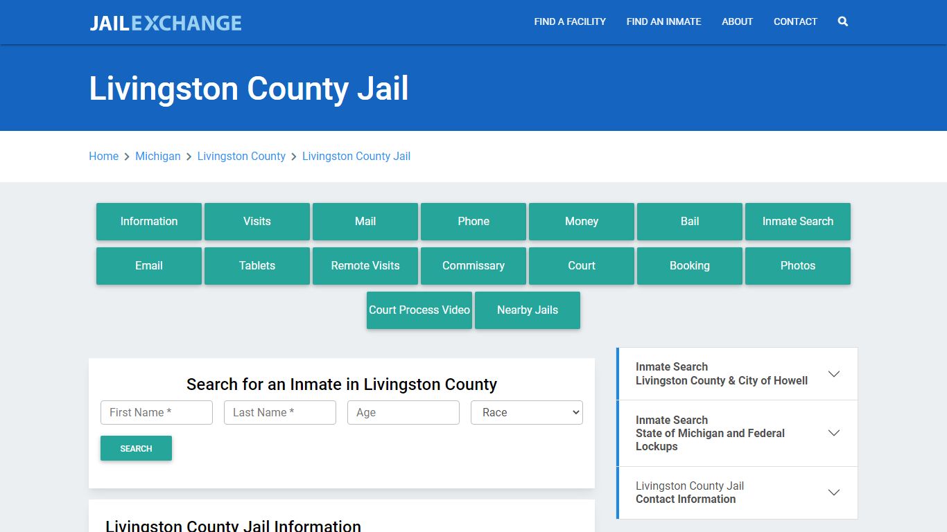 Livingston County Jail Roster Lookup, MI, Inmate Search