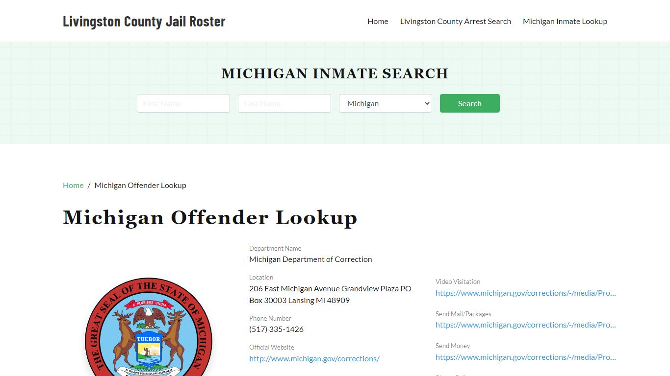 Michigan Inmate Search, Jail Rosters - Livingston County Jail